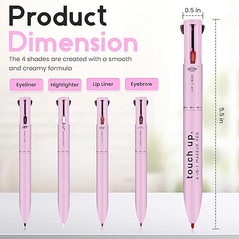 4 In 1 MakeUp Pen-Eye Liner-Lip Liner-Brow Liner-Highlighter